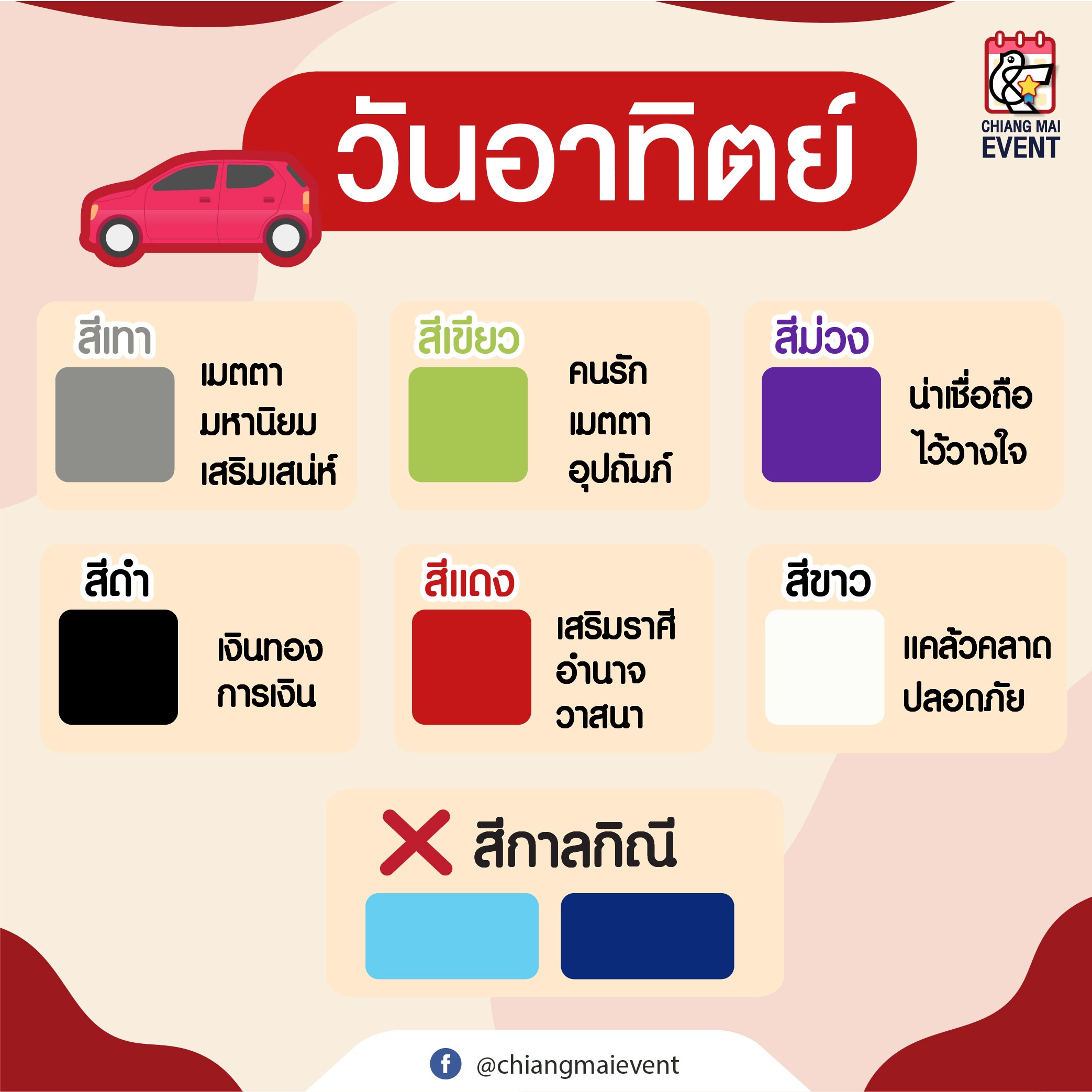 สีรถถูกโฉลกตามวันเกิด 2567 กรุณาตรวจสอบและบันทึกทันที