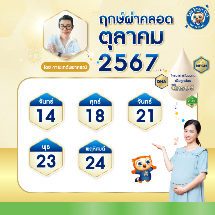 ฤกษ์ผ่าคลอดตุลาคม 2567 ลองดูและบันทึกไว้เพื่อโชคดี